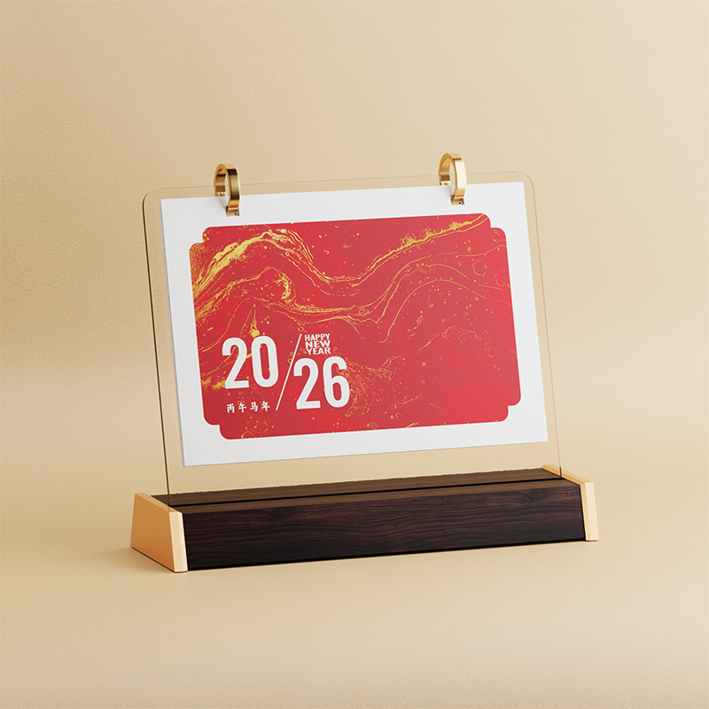 商務(wù)亞克力木質(zhì)臺(tái)歷