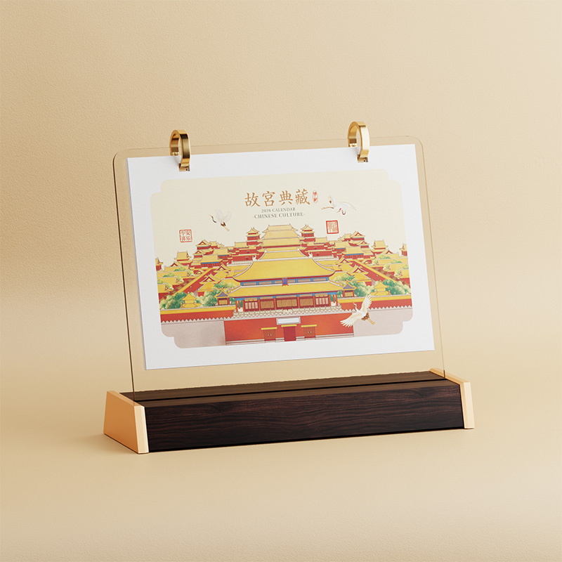 商務(wù)亞克力木質(zhì)臺(tái)歷