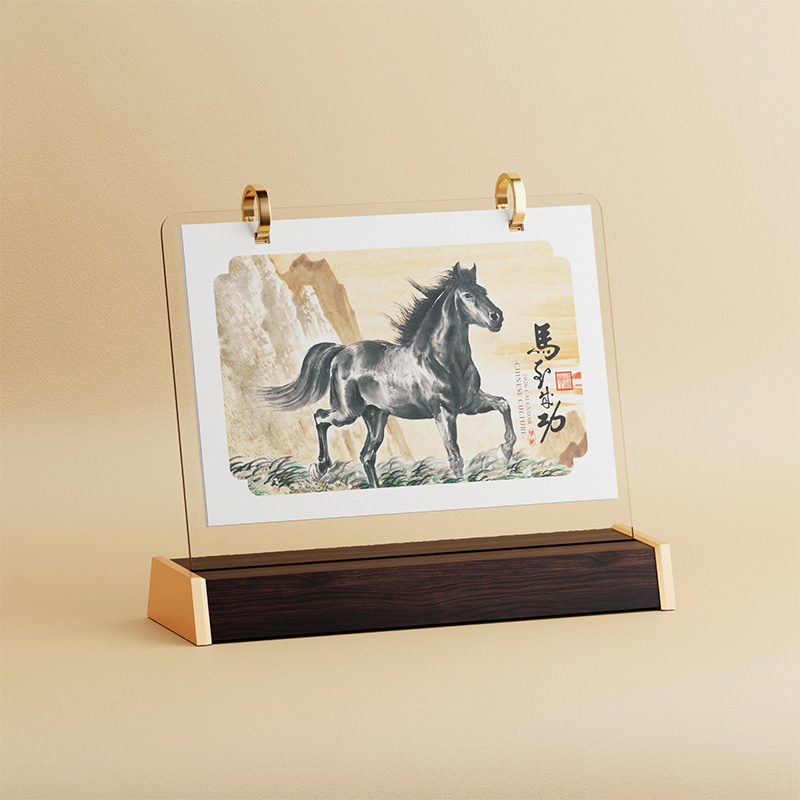 商務(wù)亞克力木質(zhì)臺(tái)歷